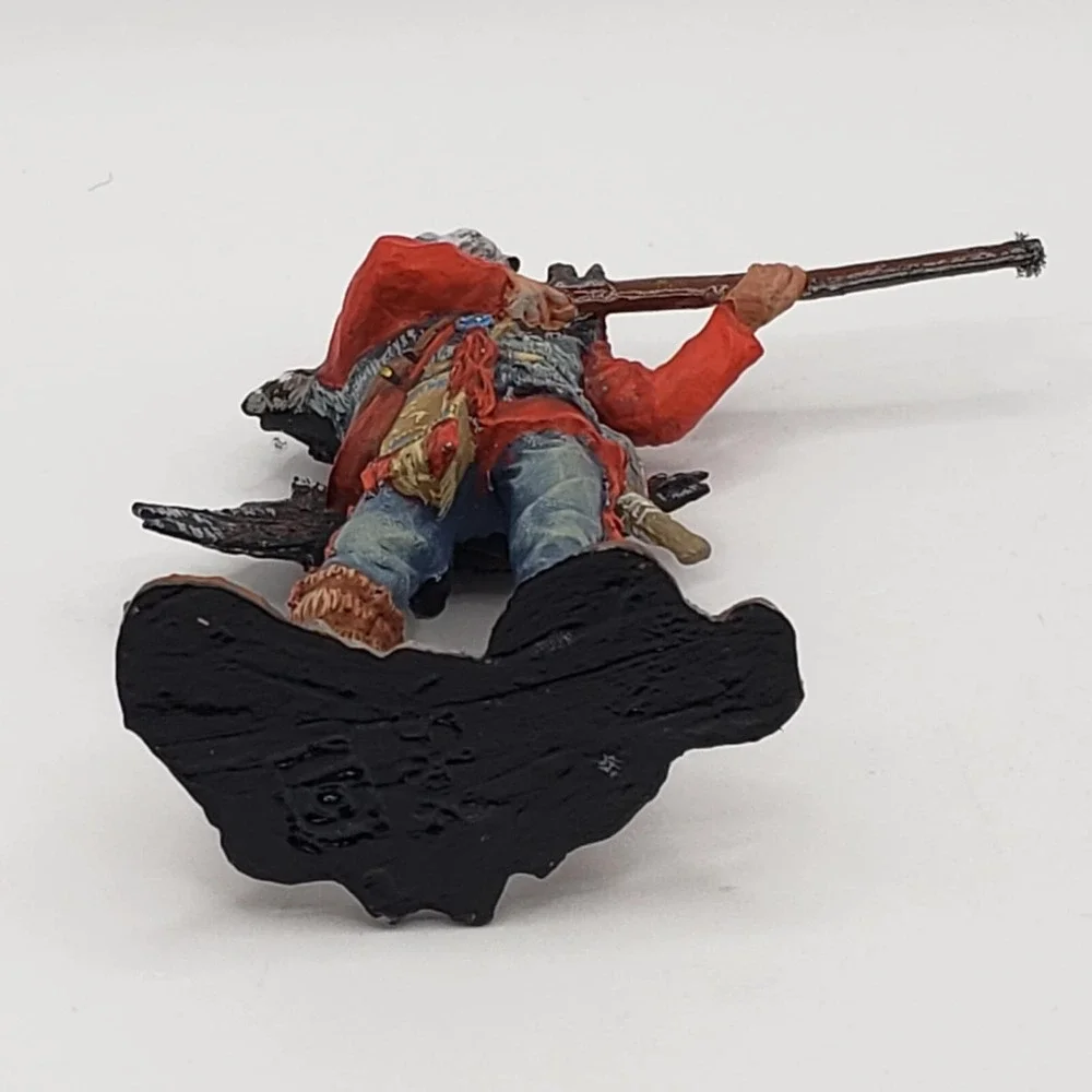 American Trapper & Bird Tin Soldier Collectible Shooting OldWest Diorama Stamped